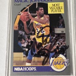 Signed Magic Johnson MVP card