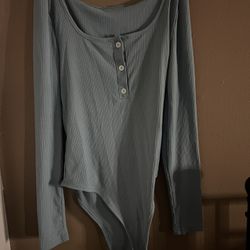 Long sleeve Blue Body Suit
