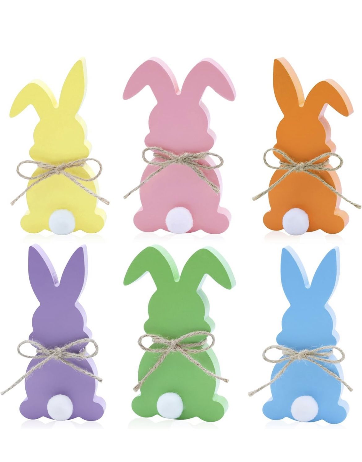 Wooden Easter Bunny Decoration (6) Brand New