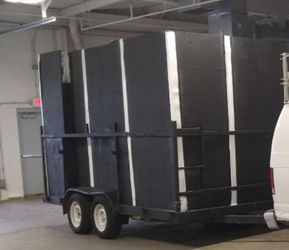 14' X 8' UNIQUE DOUBLE AXLE TRAILER WITH 8' SIDE PANELS