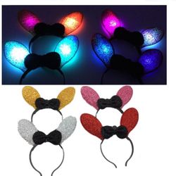 12 Pieces Easter Bunny Ears Headbands light