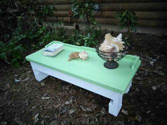 White and green coffee table
