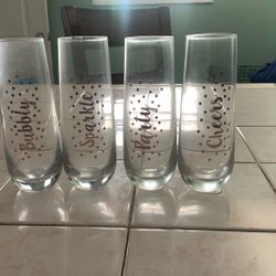 Decorative Mimosa/ Drink Glasses
