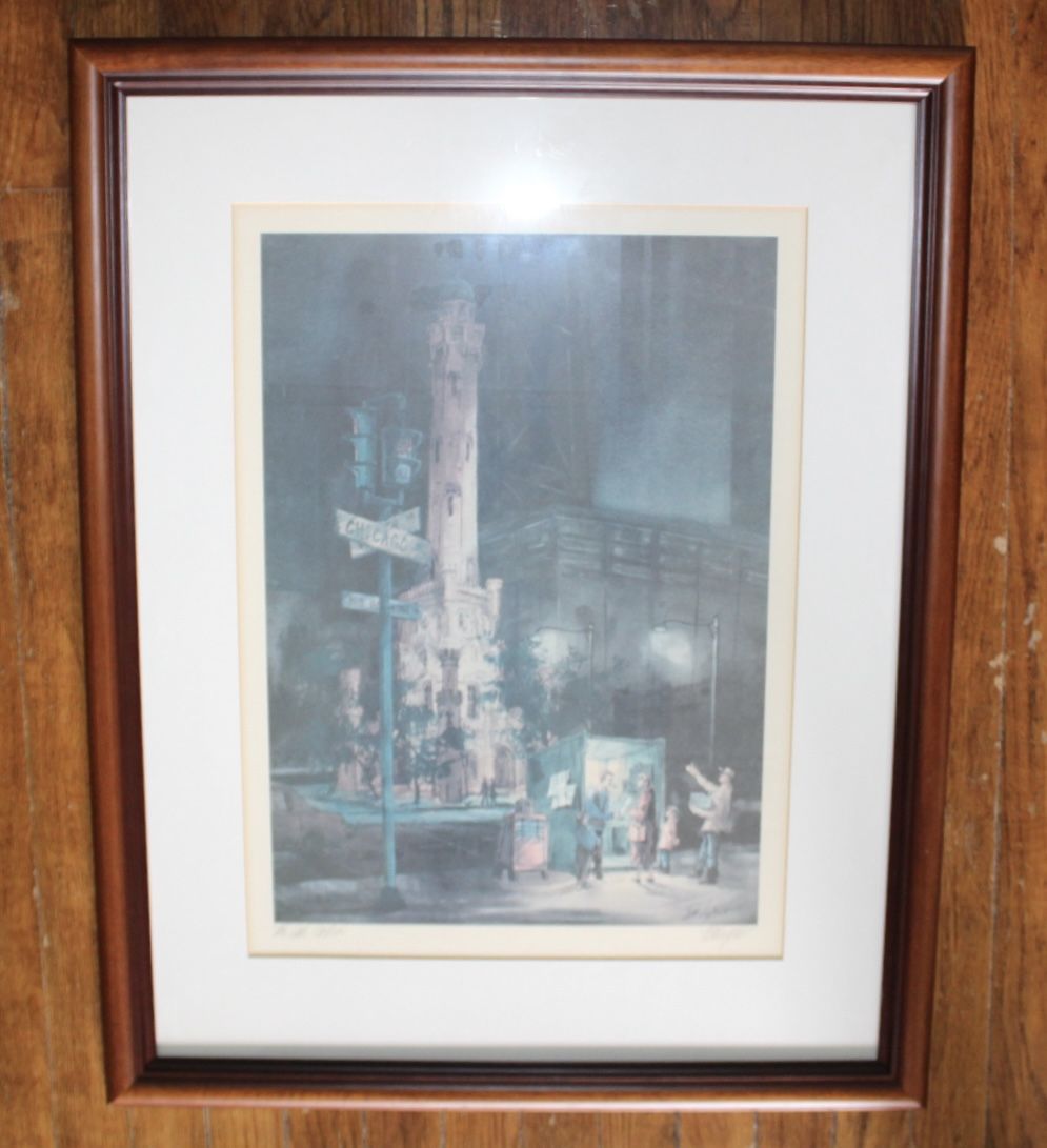 Vintage Tom Lynch Authentic Watercolor Painting “ The Last Edition” Chicago 23.5x29.5”