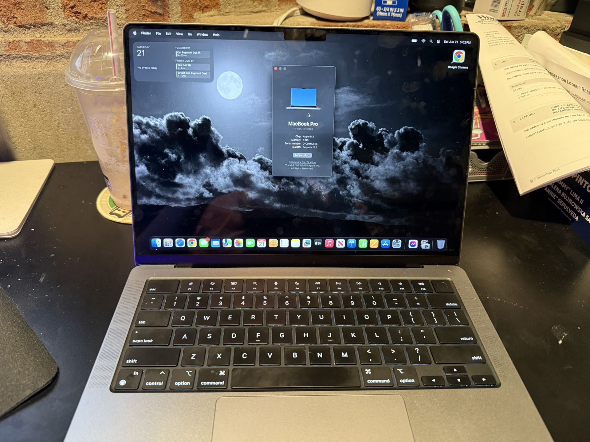 14 - Inch Macbook Pro with Apple M3 Chip (Space Grey) Open Box Condition