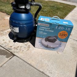 Above Ground Or Inground Sand, Pool Filter, And Wireless Vacuum Cleaner