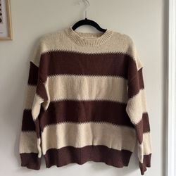 Striped Brown and Cream Sweater