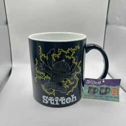 Disney Stitch Glow In The Dark Coffee Cup Mug Skeleton Halloween Stitch NEW HTF 