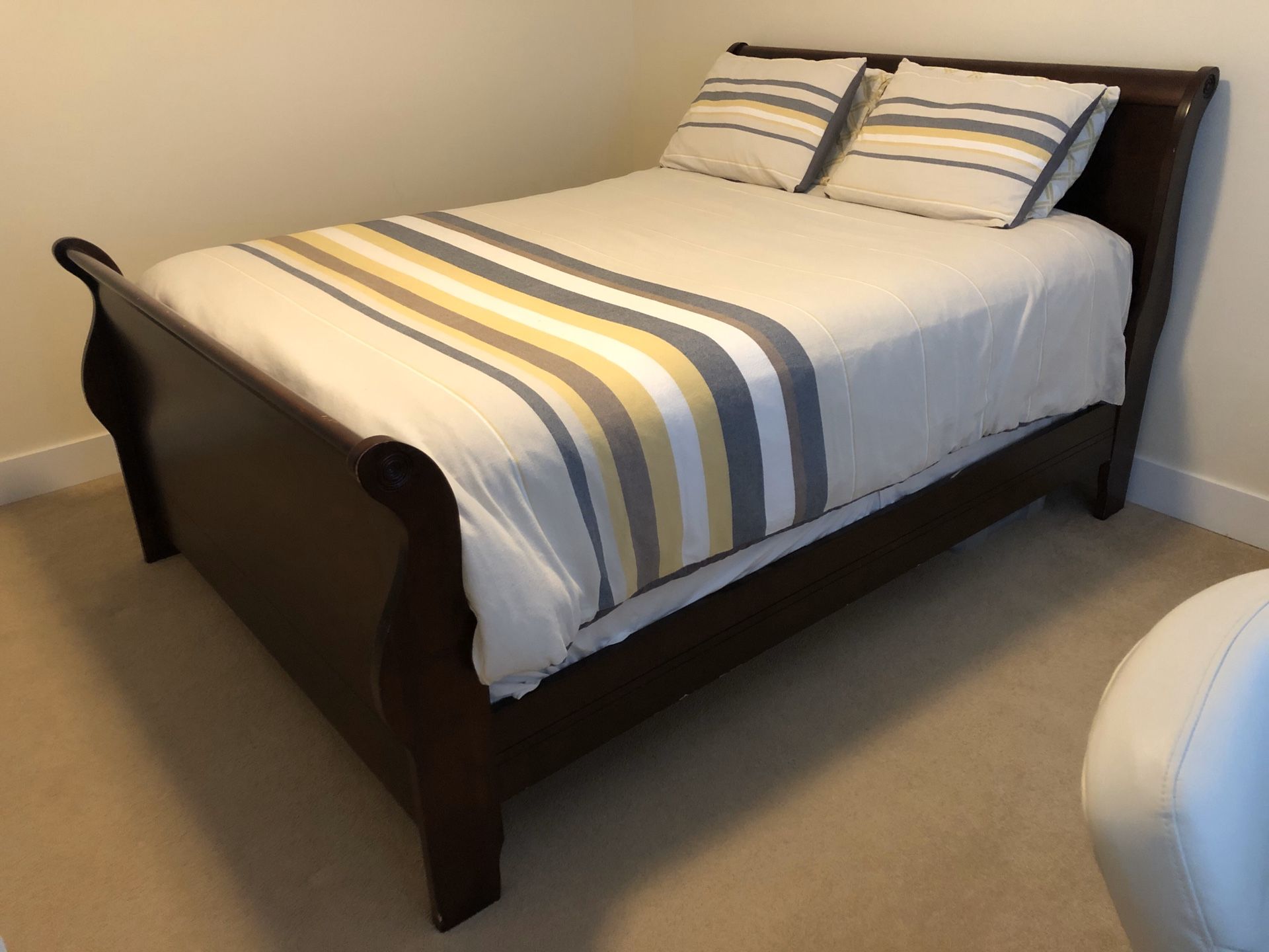 Wooden Queen Bed Frame - includes Queen box springs