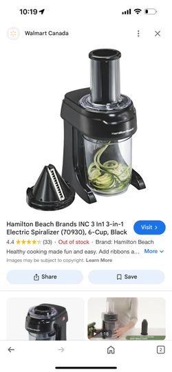 SPIRALIZER HAMILTON BEACH Spiral Food Maker 