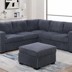 Brand New Comfy Plush Corduroy Sectional Set 