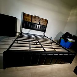 Modern Queen Bed Frame w/ Built-In Storage – Must Go This Weekend