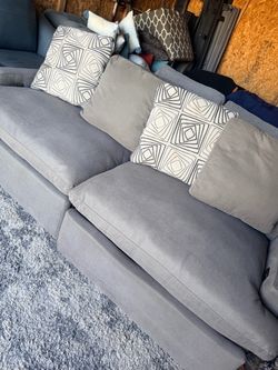 Jolene Silver Grey 84" 2 Piece Power Reclining Modular Loveseat with USB