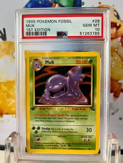 PSA 10 1st Edition Muk Pokemon Fossil 1999