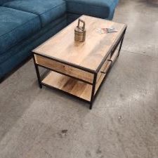 Industrial Coffee rectangle Coffee table w/ drawer