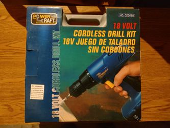 Power Craft Pro 18 Volt Cordless Drill Kit NIB