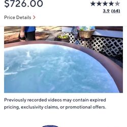 Best Way Inflatable Hot tub Brand New 