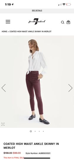 🆕High Waisted Ankle Skinny Jean en Merlot🆕