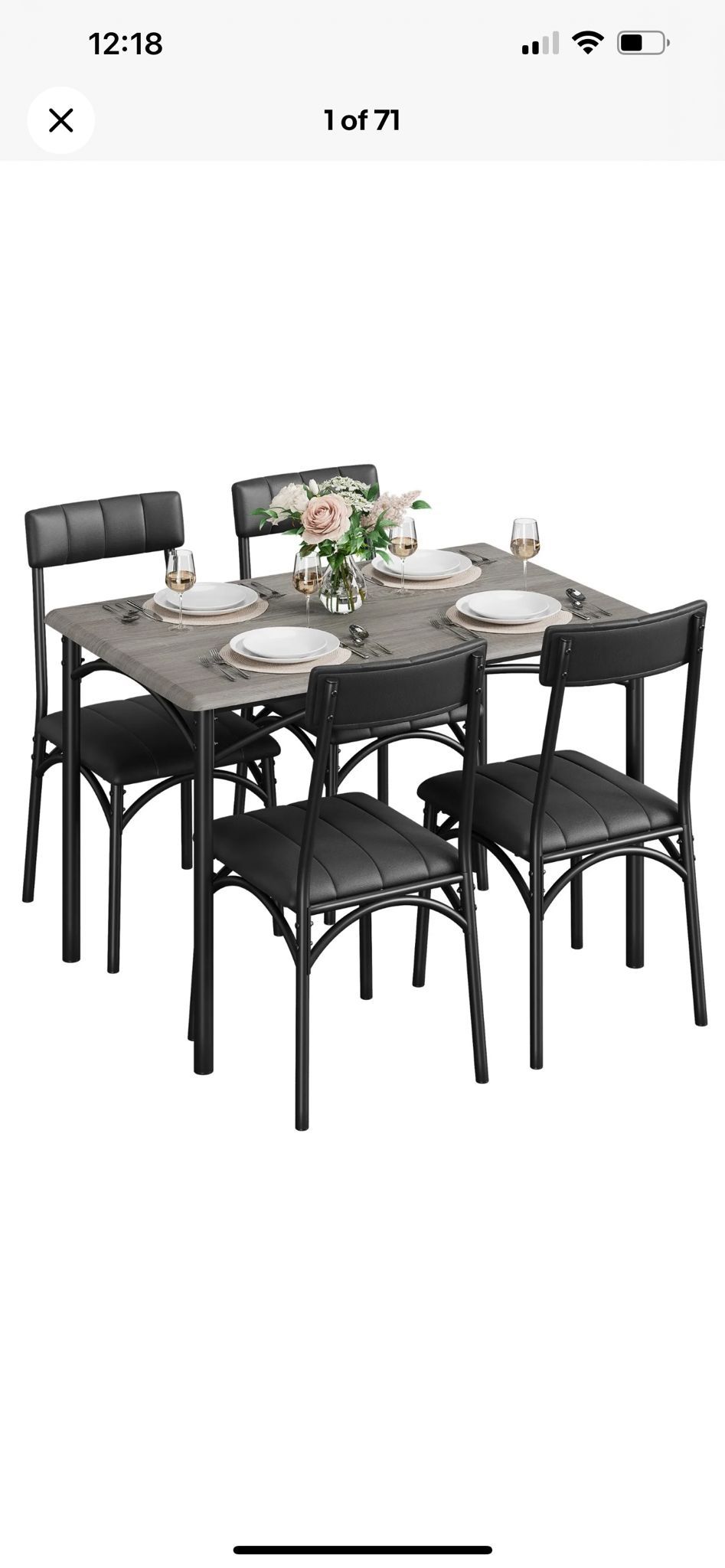 5 Pieces Daining Table And Chairs Set