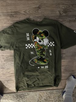 Men XL Hunter Green Mickey Mouse T Shirt