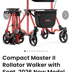 Compact Master II Rollator Walker with Seat, 2026 New Model