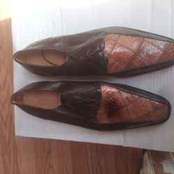 Belvedere Size 12 Hand Made Vero Cuoio Genuine Alligator   Hand Made