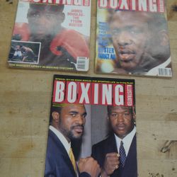  LOT 3 VINTAGE BOXING MAGAZINES MAY 1990 MIKE TYSONS ROAD TO DESTRUCTION  VOLUME XXXII NUMBER 3; JUNE 1990 THE TRASHING OF MIKE TYSON  VOLUME XXXII NU