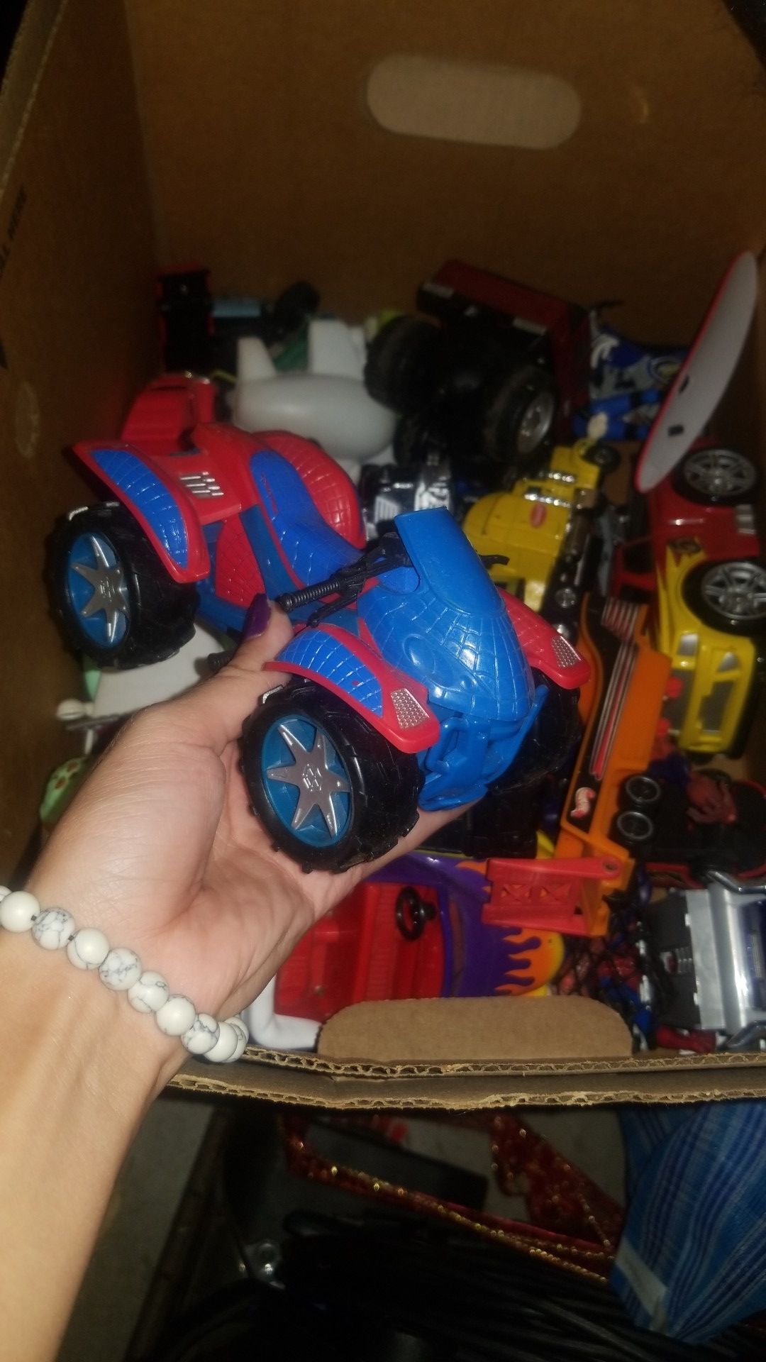 Box of toy cars