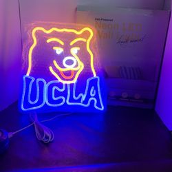 UCLA California Bears Football Neon Sign - Dimmable LED College Neon Sign Merch for Football in California Perfect for College Life Parties Dorm Deco