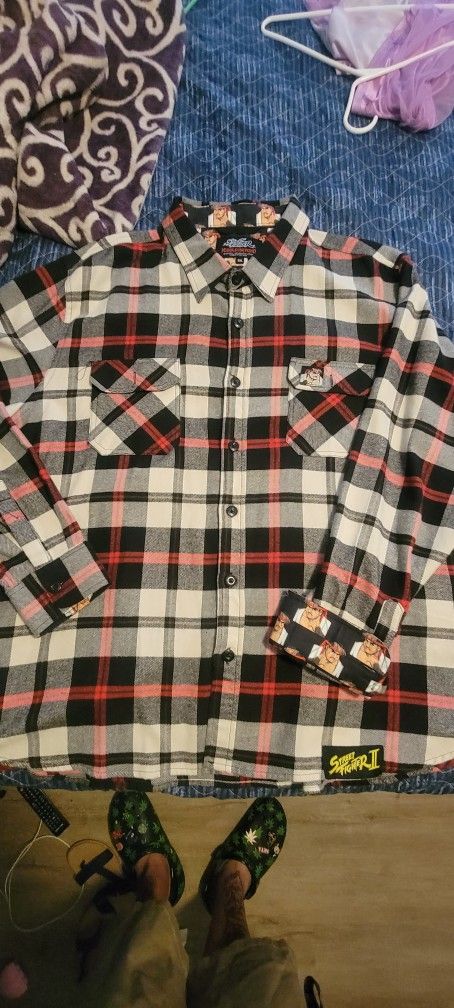 Middle Of Beyond Ryu Street Fighter Flannel