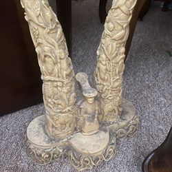 Vintage Asian Carved Sculpture Table