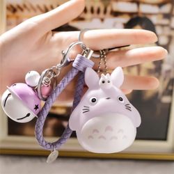 Anime Totoro Figure Kawaii Keychain Pendant for Bag Cartoon Model Cute Ornament Car Decoration Toys for Girls Doll Kids Gifts key ring action figure f