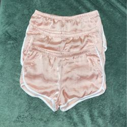 3 pink silky shorts