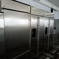 GE Monogram Sub-Zero Refrigerator Top And Bottom Side By Side Stainless Steel