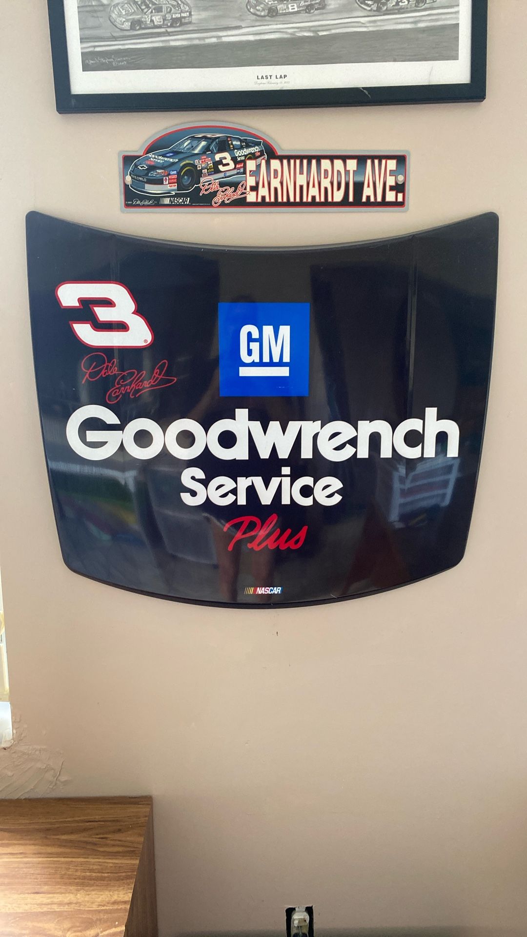Dale Earnhardt Sr. decorative hood for display