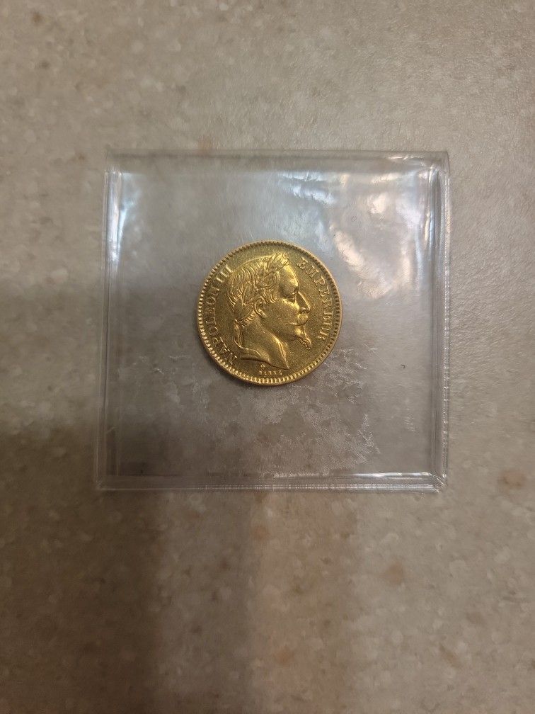 1865 France 20 Gold Francs.  BU 