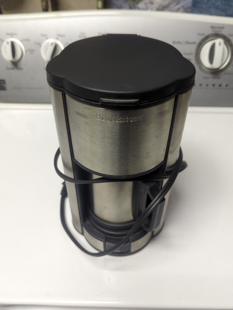 Brookstone Coffee for One Single Serve Brewed Coffee Machine With Stainless Cup