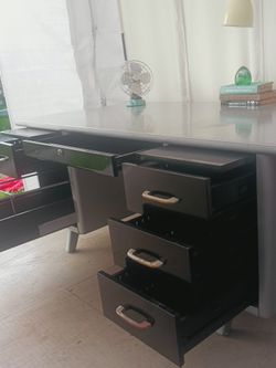 Steelcase Metal Industrial Tanker Desk. Delivery