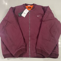 NEW!! Men’s Nike Life Woven Flight Bomber Jacket Maroon DX0680-681 Size XXL   Brand new 100% authentic! Check out photos for further details and feel 