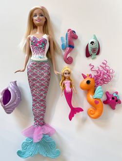 Barbie Mermaid And Little Mermaid With Sea Creatures // Good Quality