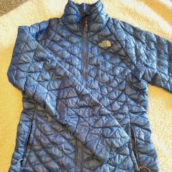 The North face, women’s, small thermal ball jacket, puffer, lightweight, steel blue jacket, size small