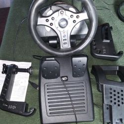 Mad Catz Racer P3 Wheel & Pedals for Playstation 3 PS3 G02-08820 Full Set