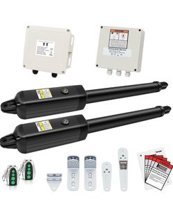 TOPENS PW302 Dual Swing Gate Opener Light Duty Automatic Gate Motor for Double Swing Gates Up to 12ft per Arm, Electric Driveway Gate Operator AC Powe
