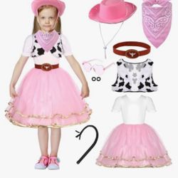 New In Box!!  10 Pc Girls (Size 3-4 Years) Cowgirl Costume $10 (#630)