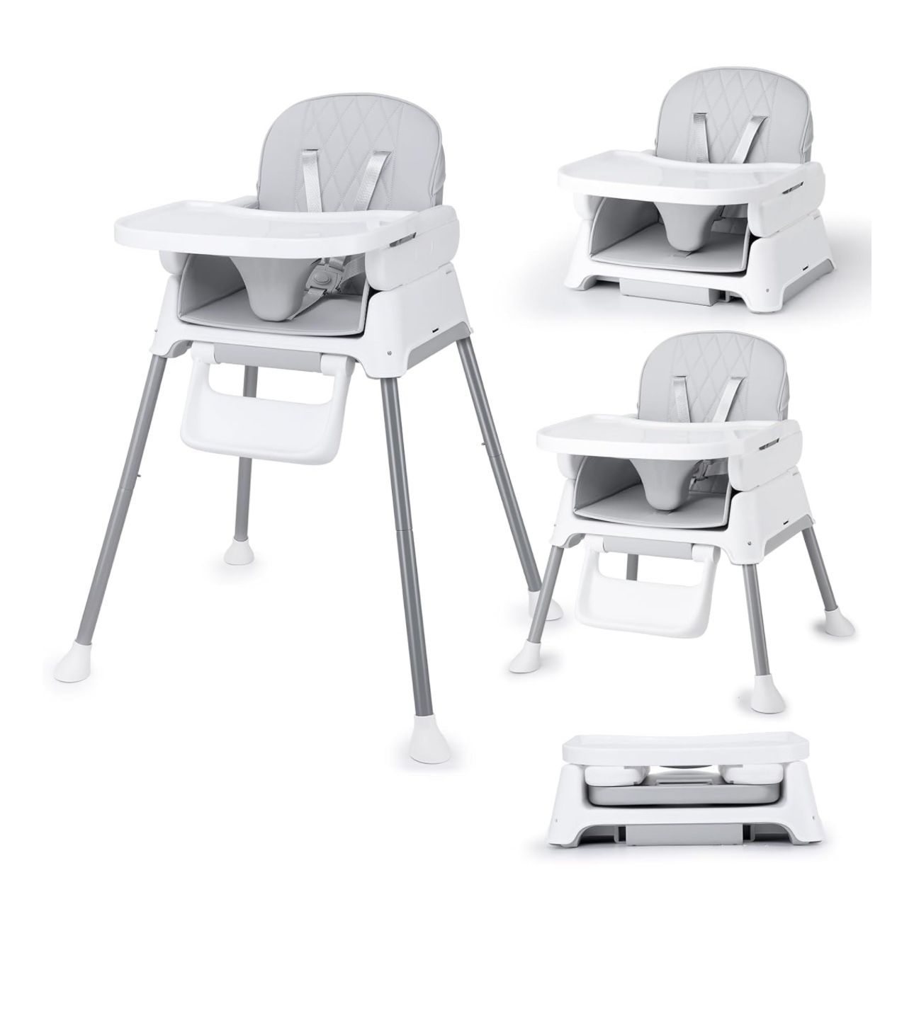 3 in 1 Baby High Chair, Bellababy Adjustable Convertible Chairs for Babies and Toddlers, Compact/Light Weight/Portable/Easy to Clean