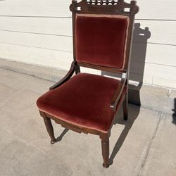 Vintage Red Velvet Chair