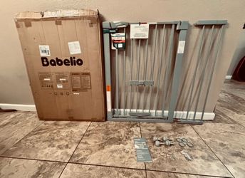 Extra Tall & Wide Pet Gate / Safety Gate with Pet Door - Fits Openings 29” - 40”
