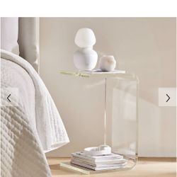 West Elm Teen Acrylic C Shaped Side Table Clear