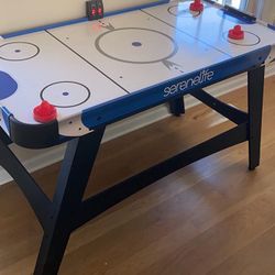 SereneLife 54 Inch Air Hockey Game Table w/Powerful Motor, Light-up Scoreboard