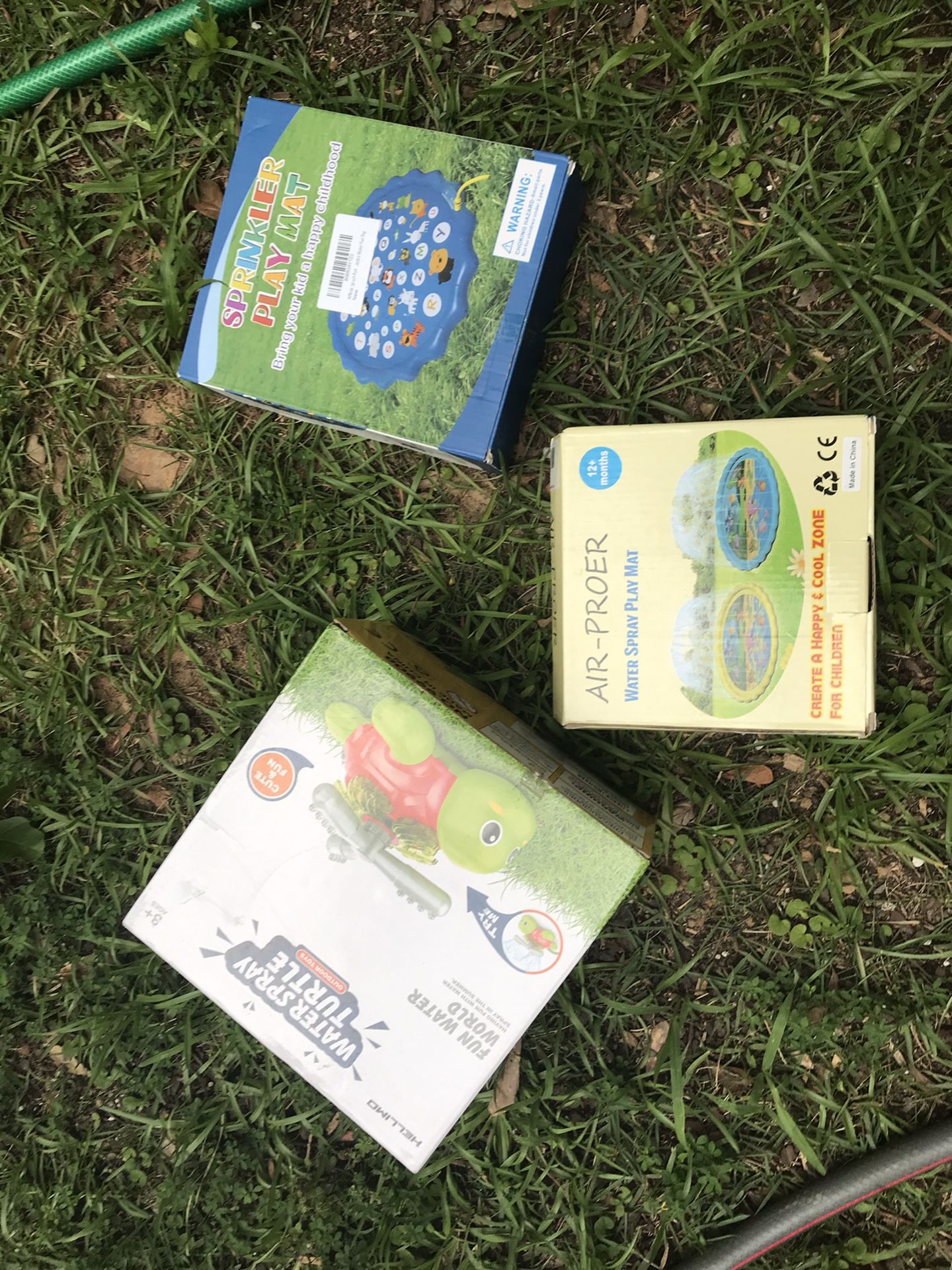 Water mat and sprinkler for kids.